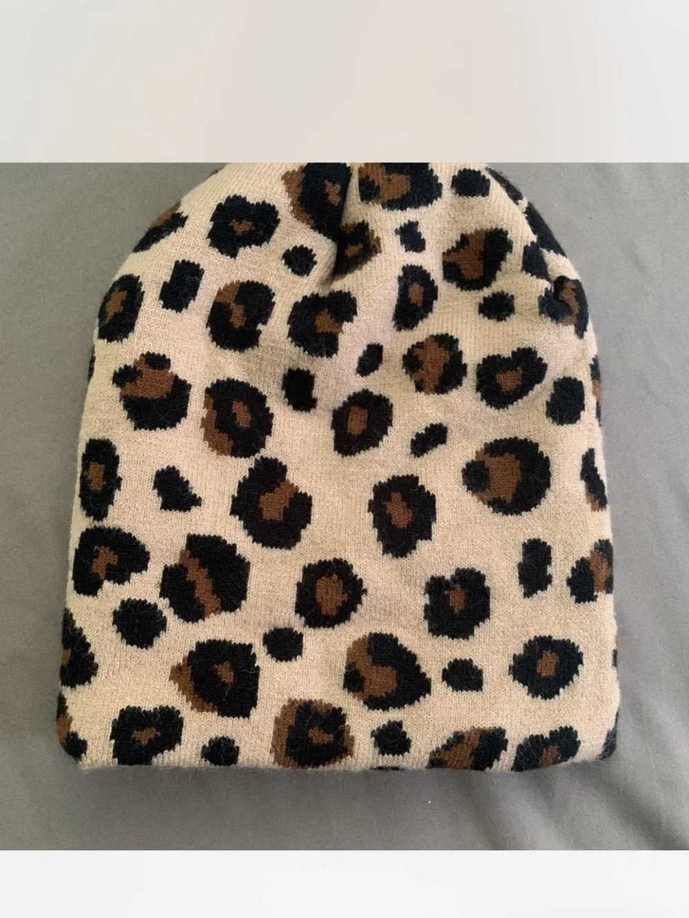 Streetwear Cozy Leopard Print Beanie Hat - Women’s Brown/Black